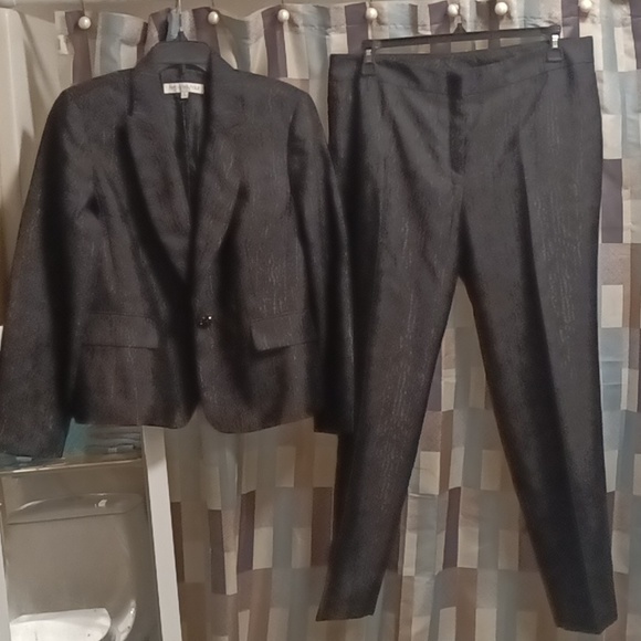 FINAL PRICE NWOT NIPON BOUTIQUE black, 2-pc pantsuit w flap pockets 14 - Picture 14 of 16